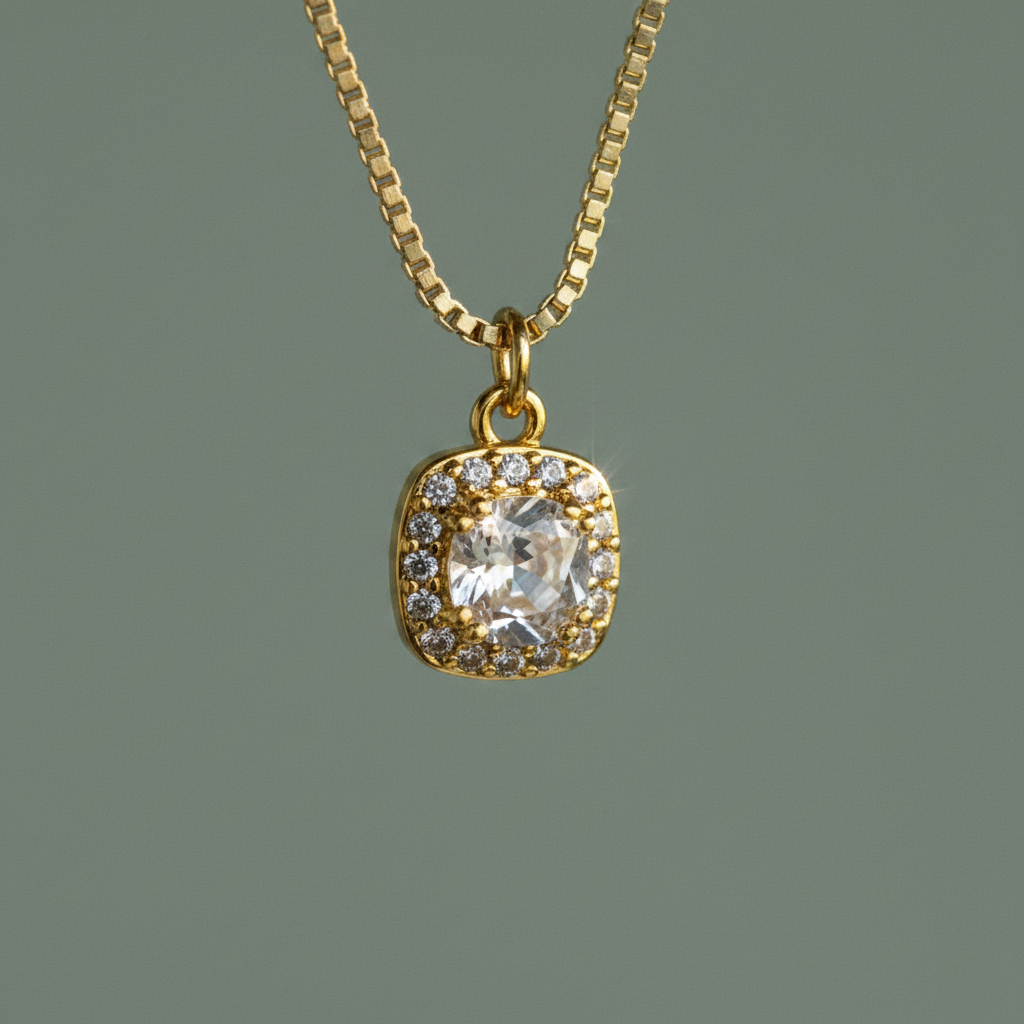 Halo Pendant Close-up - Sage