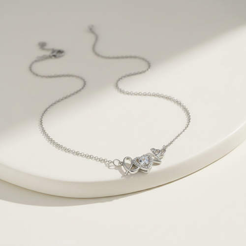 Love Script Necklace - Side Angle